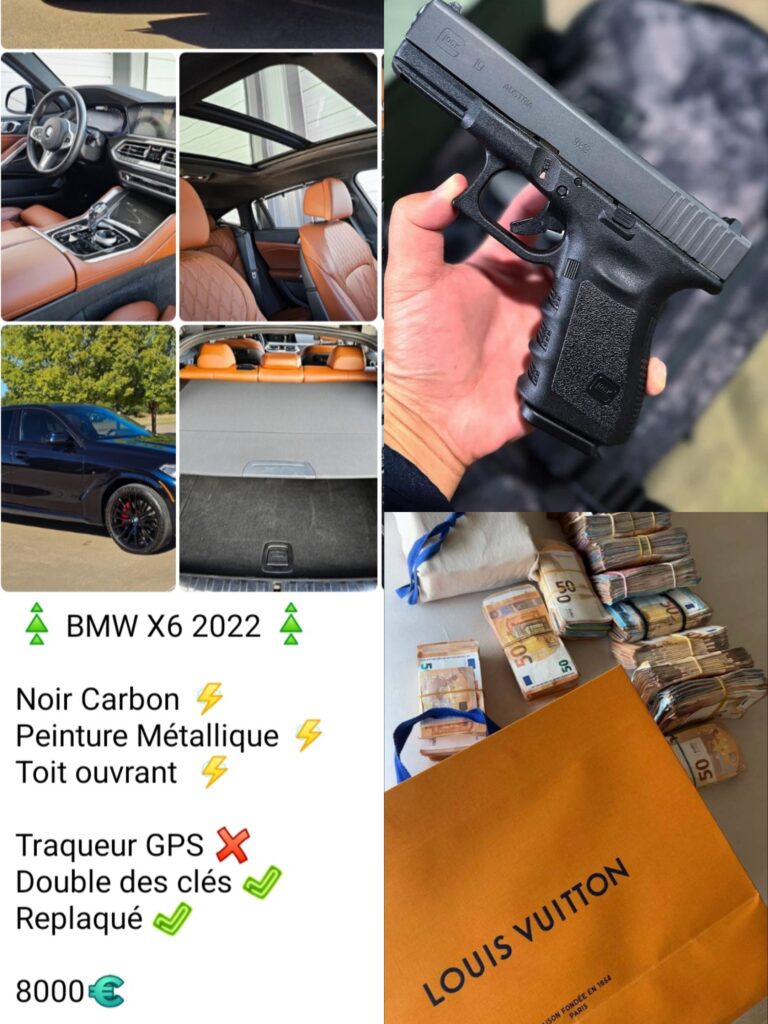 Annonce de véhicule volé sur Telegram évoquant une enquête privée pour vol de voiture